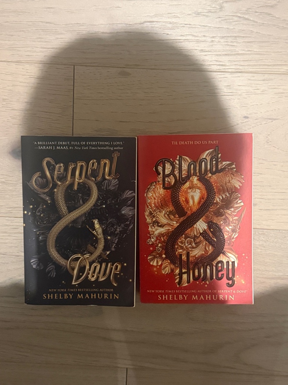 Serpent & Dove / Blood & Honey Paperback Duo - Gold on Black & Gold on Red